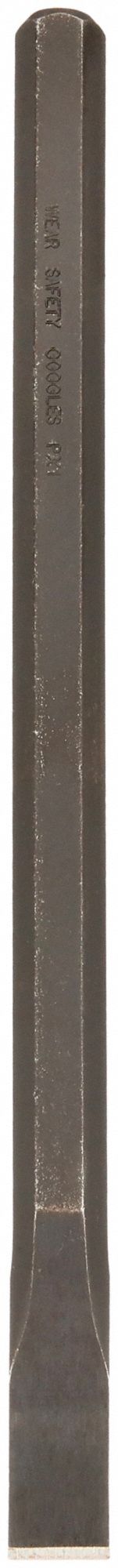 COLD CHISEL, STEEL, ¾ IN BLADE W, 12 IN OVERALL L, PLAIN GRIP, INCLUDES STRIKING CAP, J86A⅝X12