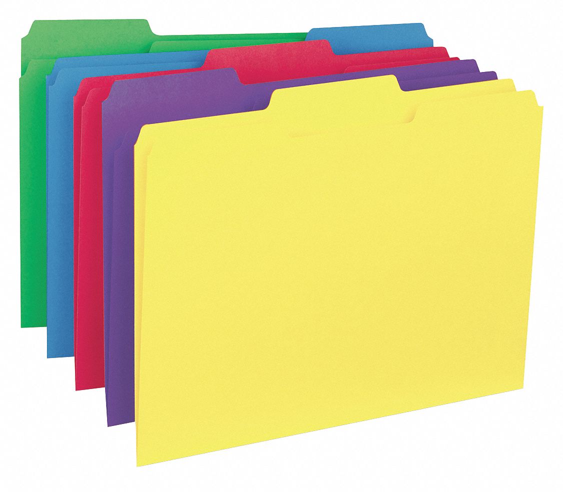 6XWD4 - File Folders Letter Assorted PK100