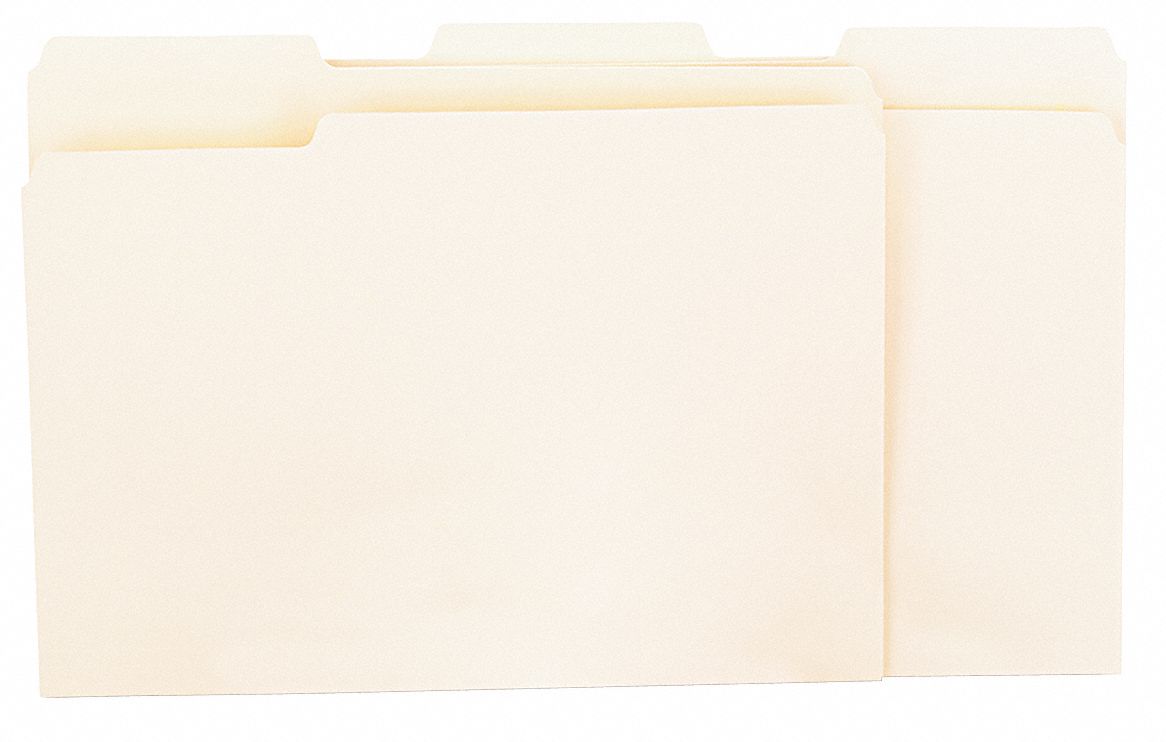 UNIVERSAL Letter Size File Folders, 1/3 Tab Cut, 9 3/8 in Height, 11 3/