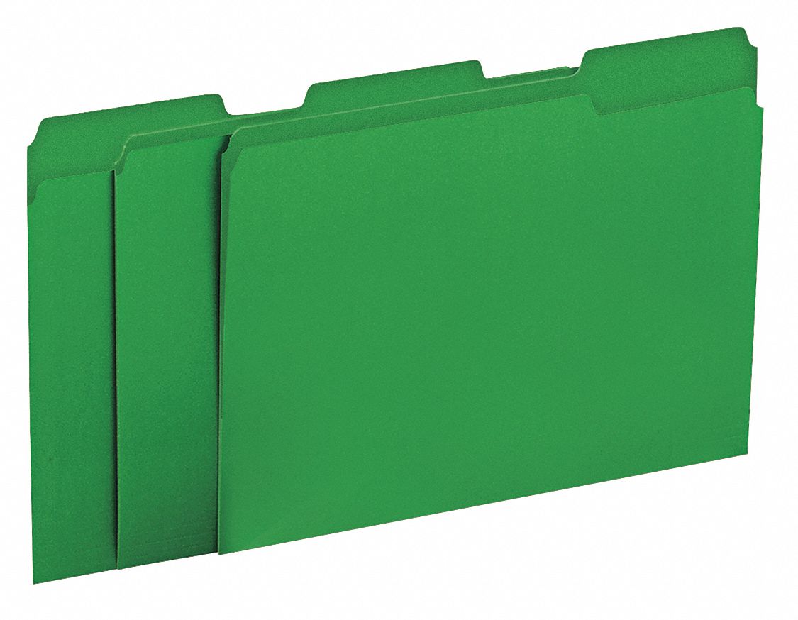 6XWE5 - File Folders Letter Green PK100
