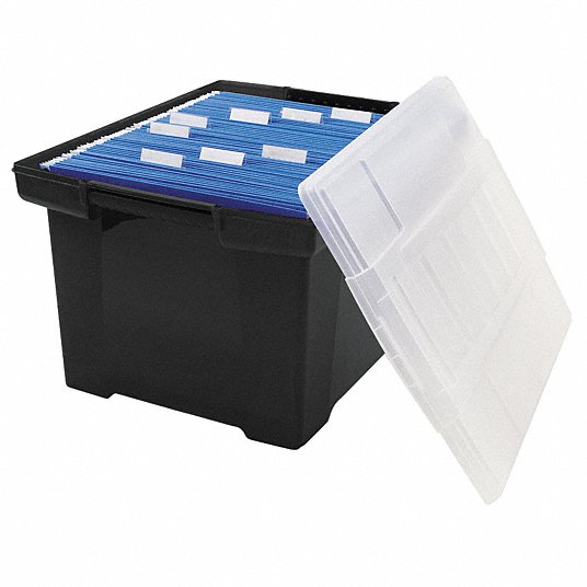 File Storage Box: Letter/Legal File Size, 10 7/8 in Ht, Snap On Lid, 14 1/4 in Wd, 19 in Dp