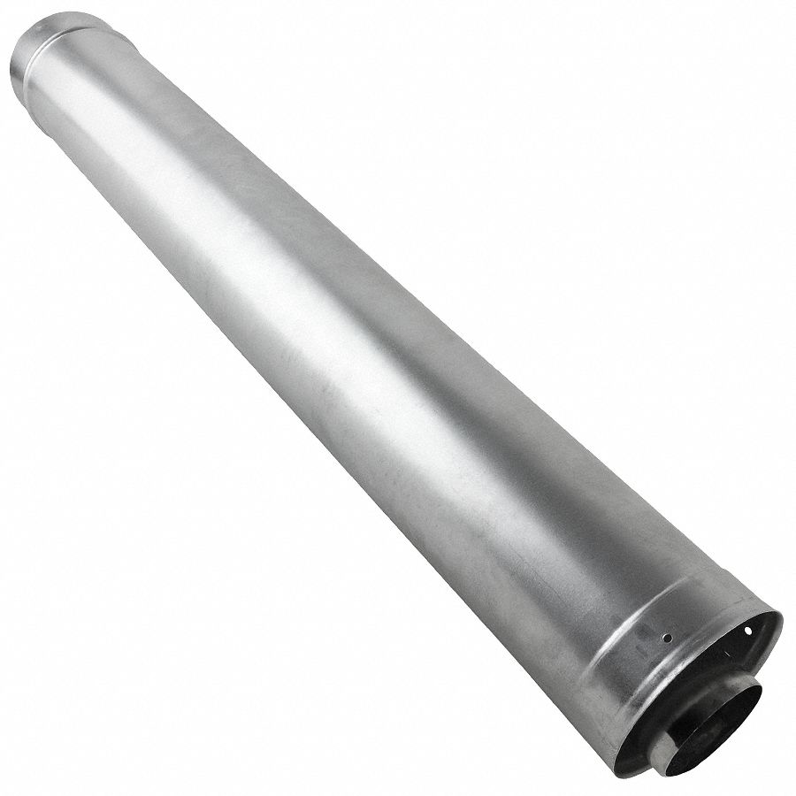 Waterheater Vent Pipe: 3 in/5 in Connection Size, Vertical, 36 in Overall Lg