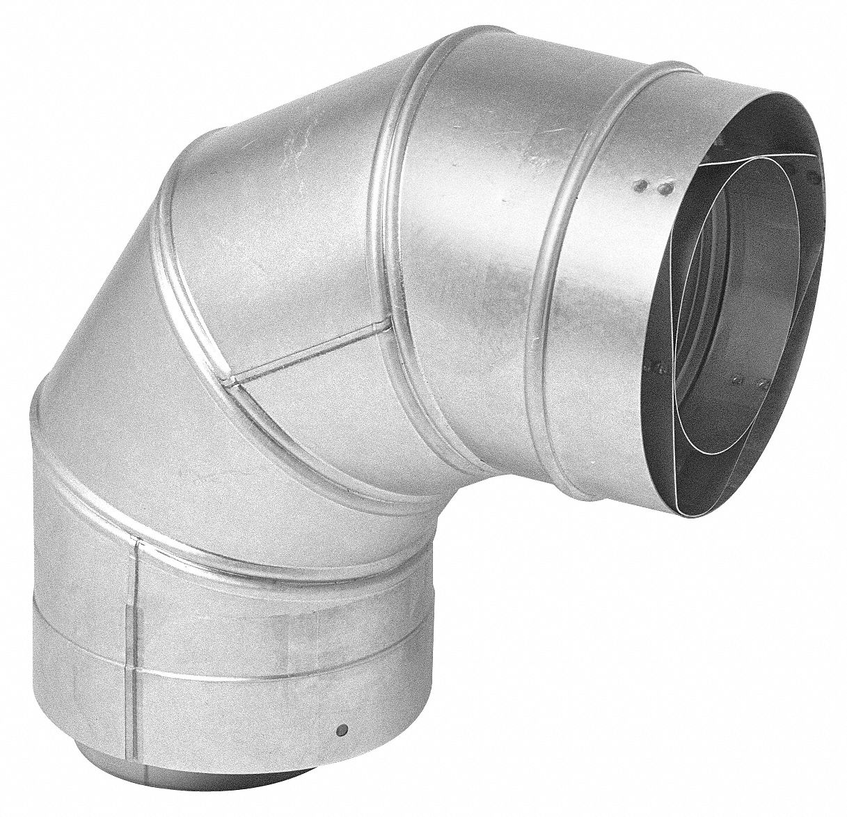 Vent Pipe Elbow, 90 Degree: 3 in/5 in Connection Size, Horizontal, 9.5 in Overall Lg