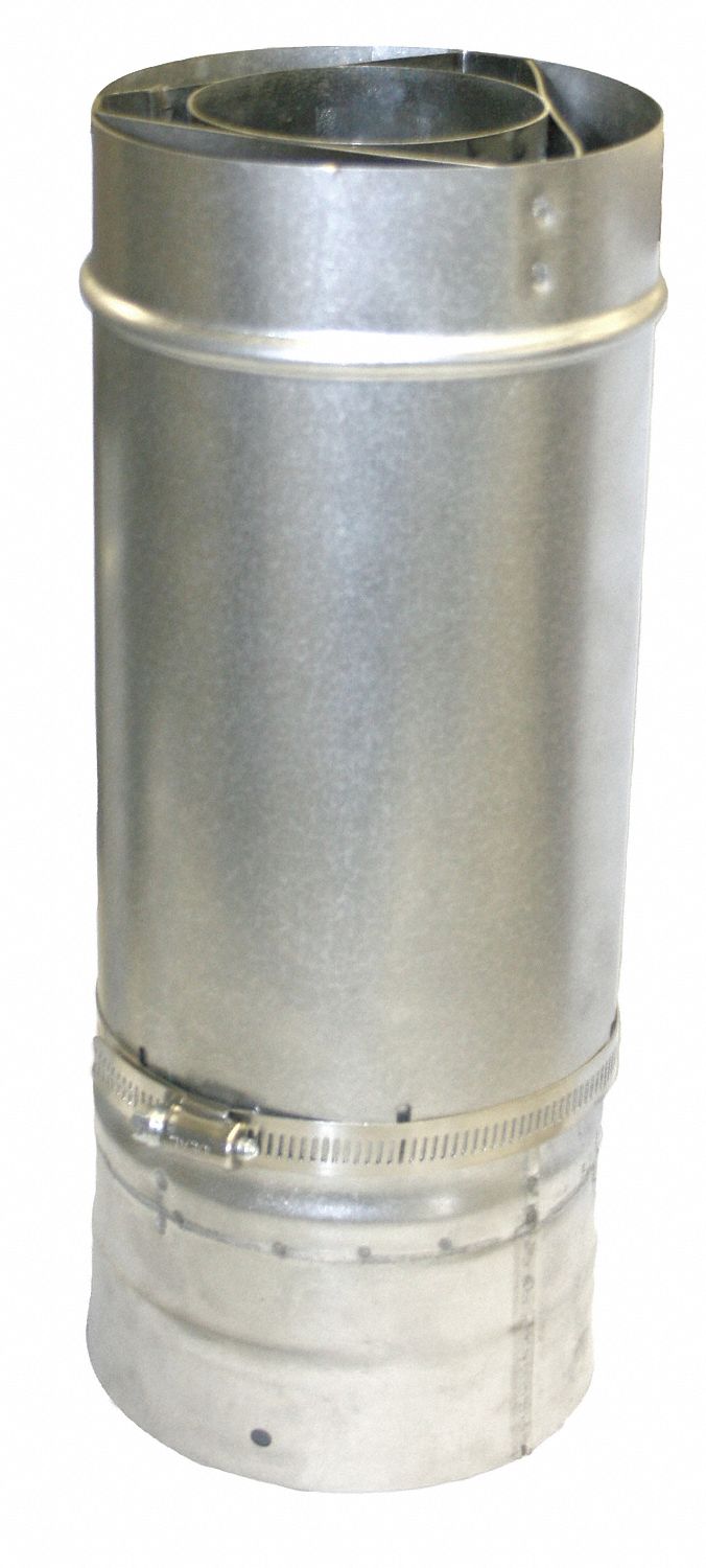 METAL FAB Stainless Steel/Aluminized Steel Waterheater Vent Pipe, For