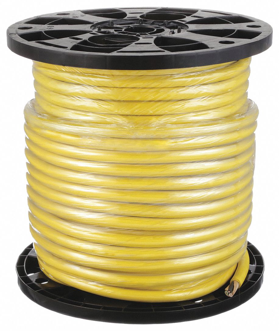 Portable Cord: SOOW, 600 V, 3 Conductors, 12 AWG, Yellow Jacket, 250 ft Overall Lg