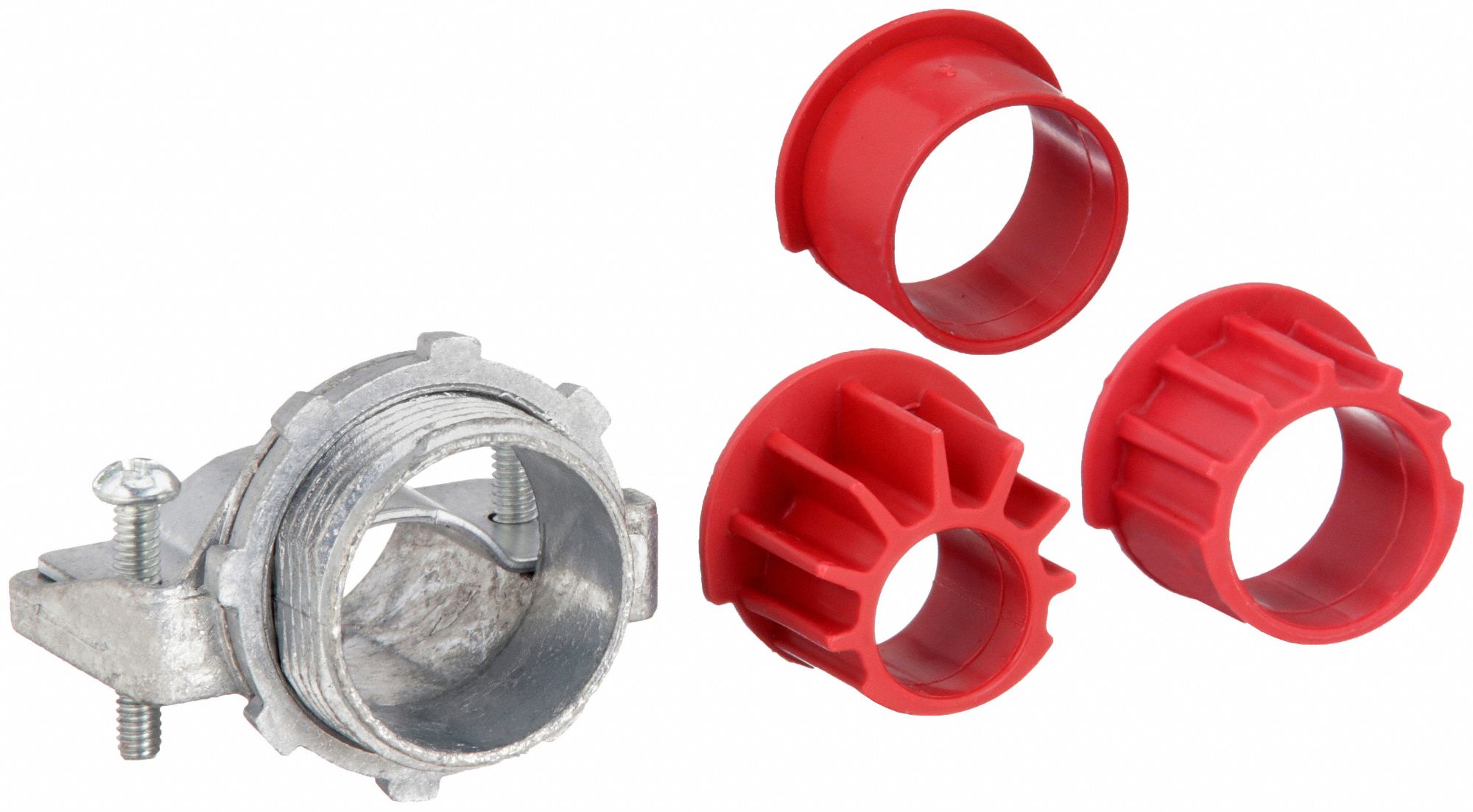 Zinc, 2 in Trade Size, Straight Connector with End Bushing