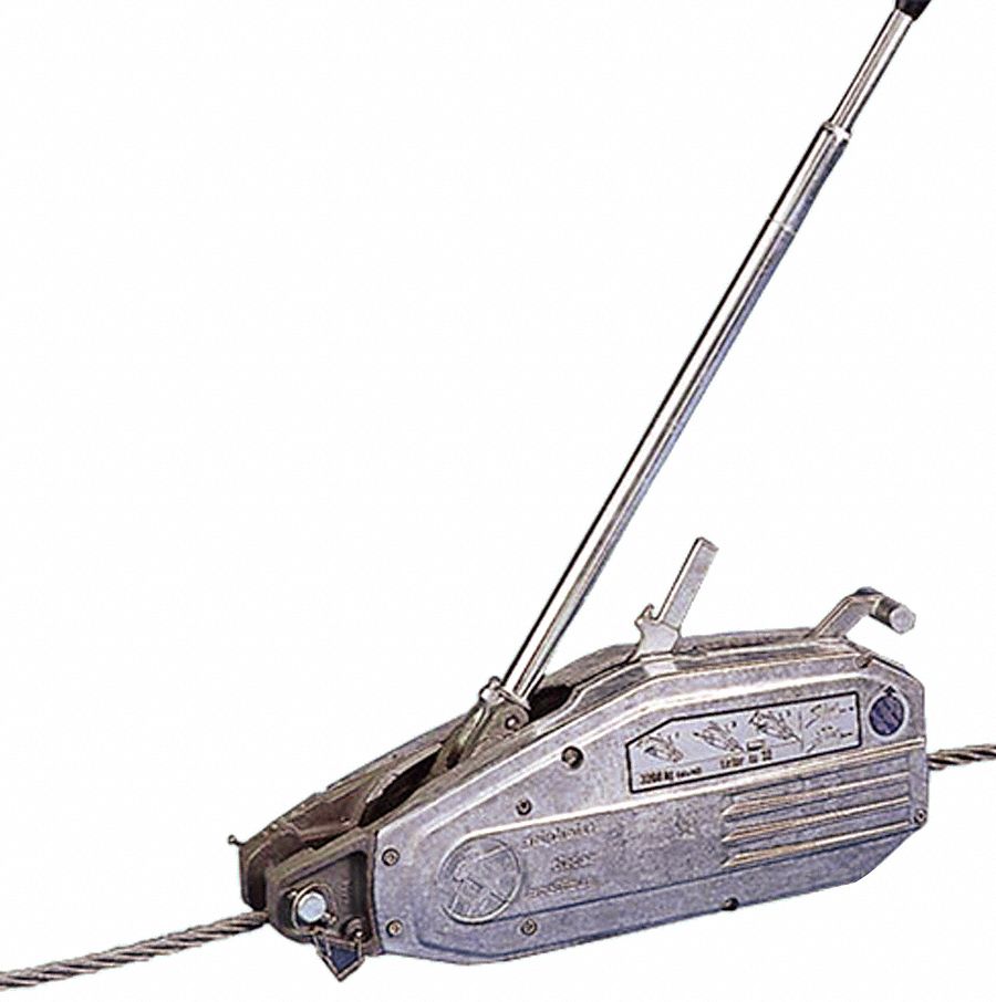Manual Cable Hoist, 16,000 lb Pull Capacity, 30 ft Cable or Rope Length