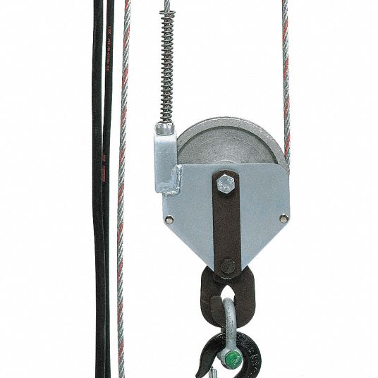 TRACTEL Pulley Block, Designed For Wire Rope, 1/4 in Max. Cable Size