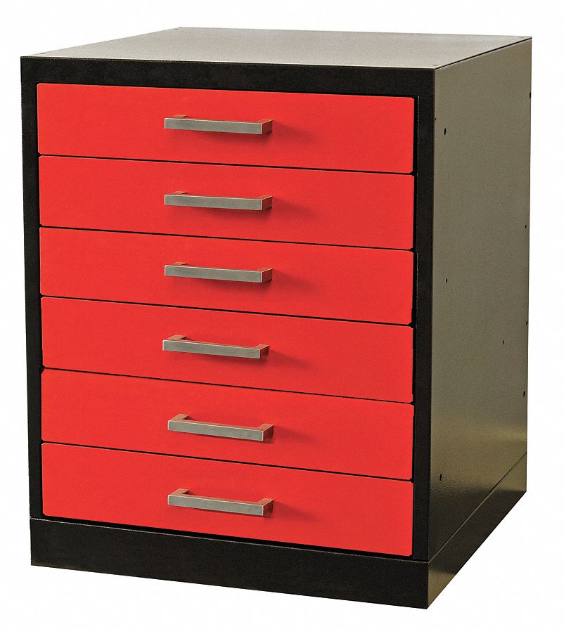 Hallowell Drawer Pedestal 24 X 24 X 32h Black Red 6xxt9