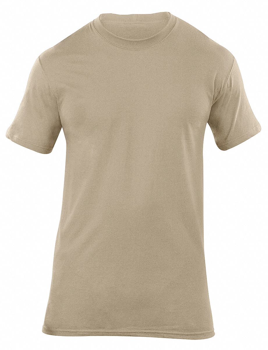 Military Shirt: ACU, T-Shirt Shirt, Men's, Military Shirt, Short Sleeve, M, Tan, 3 PK