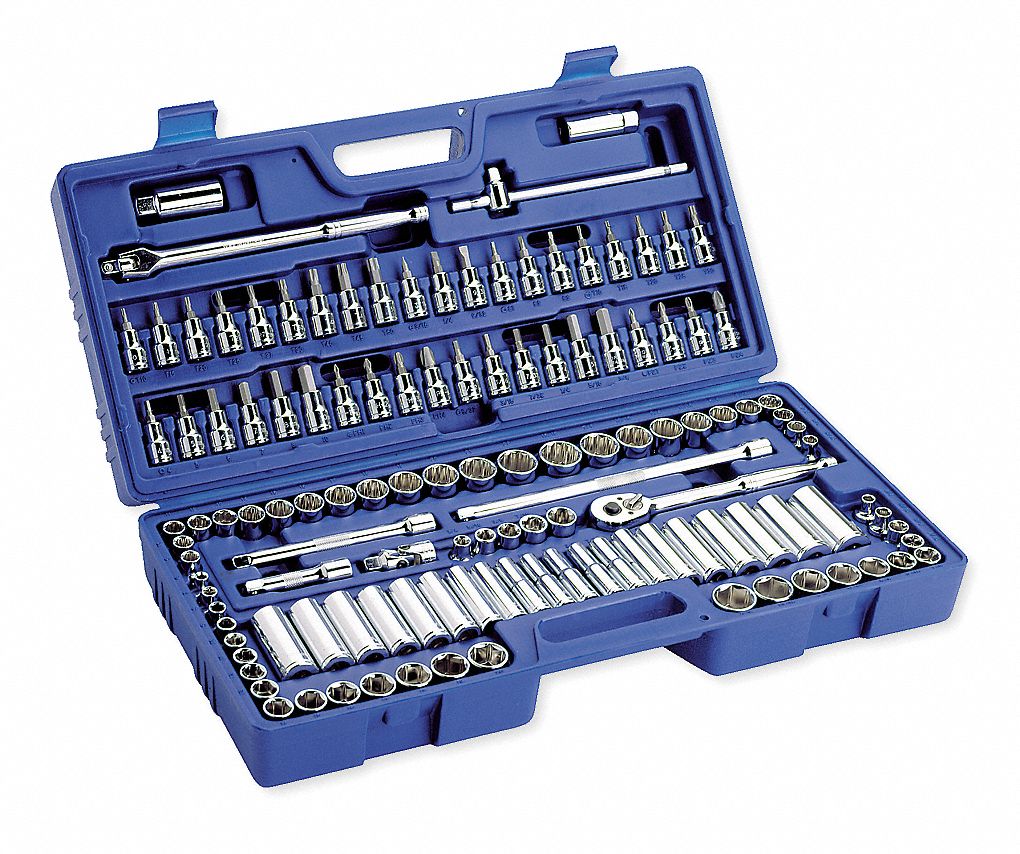 WESTWARD Socket Wrench Set 3/8 in Drive Size, 125 Pieces, (25) 12