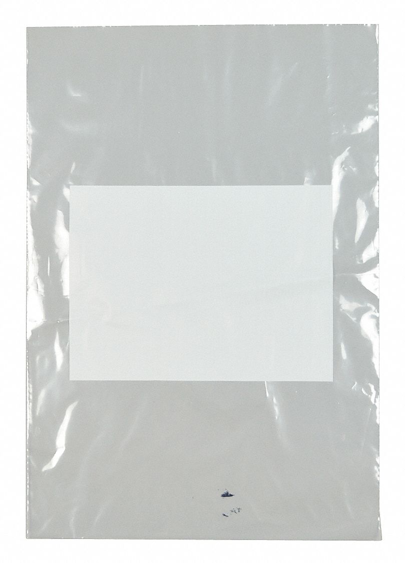 Grainger Approved Open Poly Bag: 2 Mil Thick, 12 In Wd, 18 In Lg, Clear 