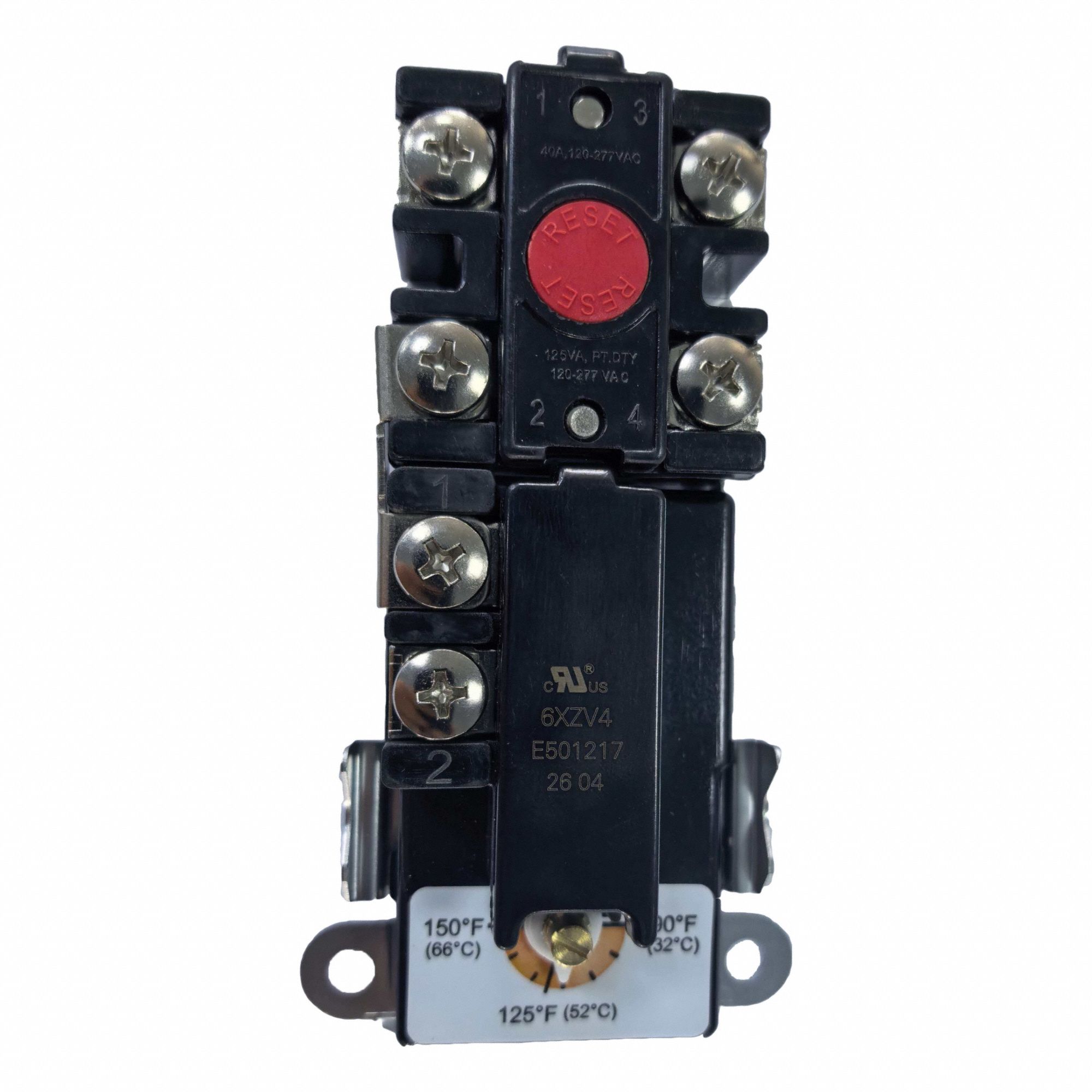 Thermostat: 90°F to 150°F, 3, 000 W @ 120V/6, 000 W @ 240V, Thermostat