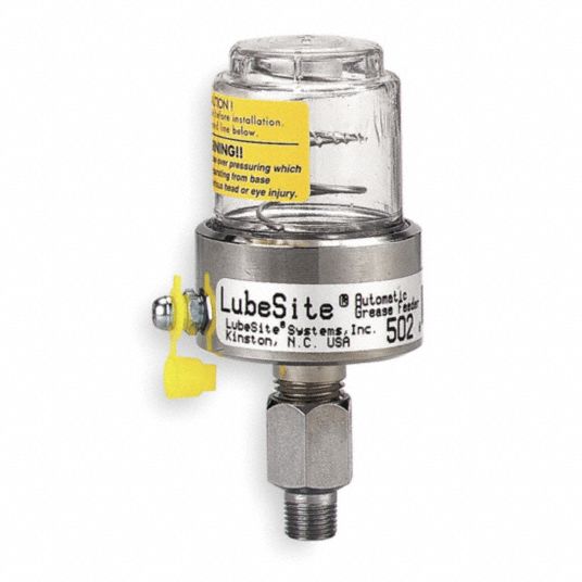 LUBESITE, 1 fl oz Feeder Capacity, 1/8 in Connection Size, Grease ...