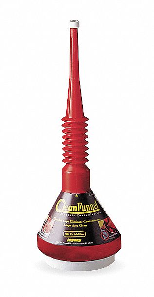 Capped Funnel, Material Plastic, Color Red - Grainger