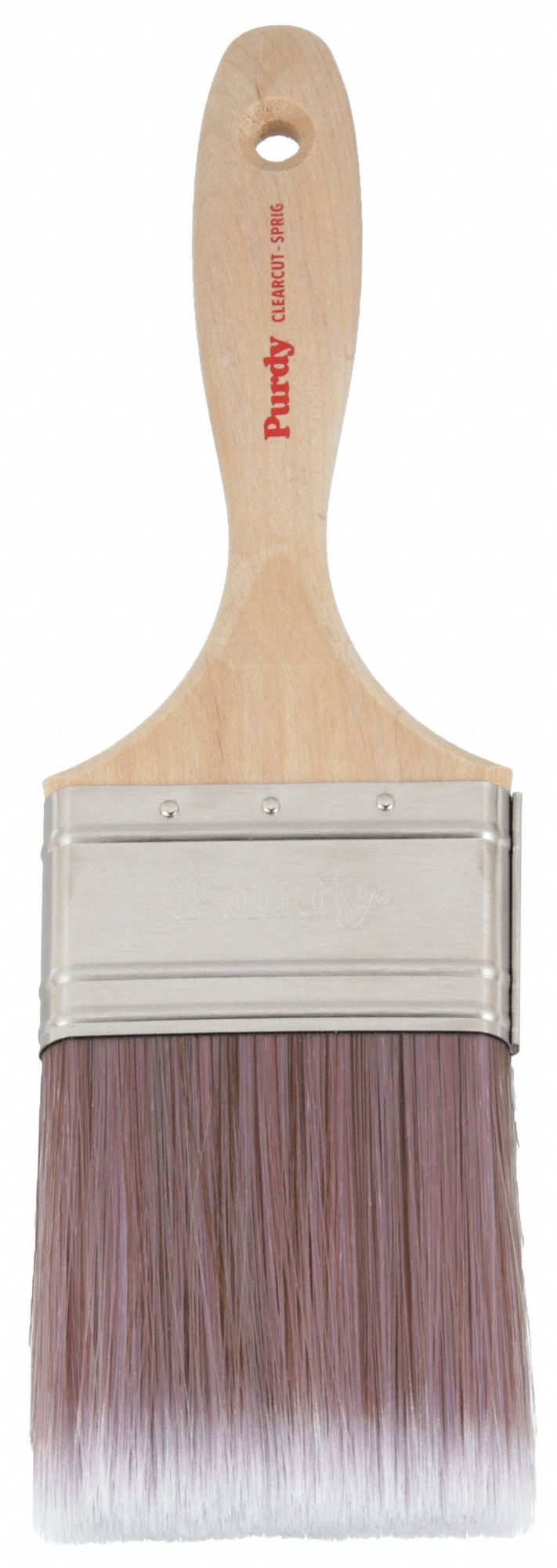 Paint Brush: Flat Sash Brush, 3 in, Synthetic, Polyester/Nylon