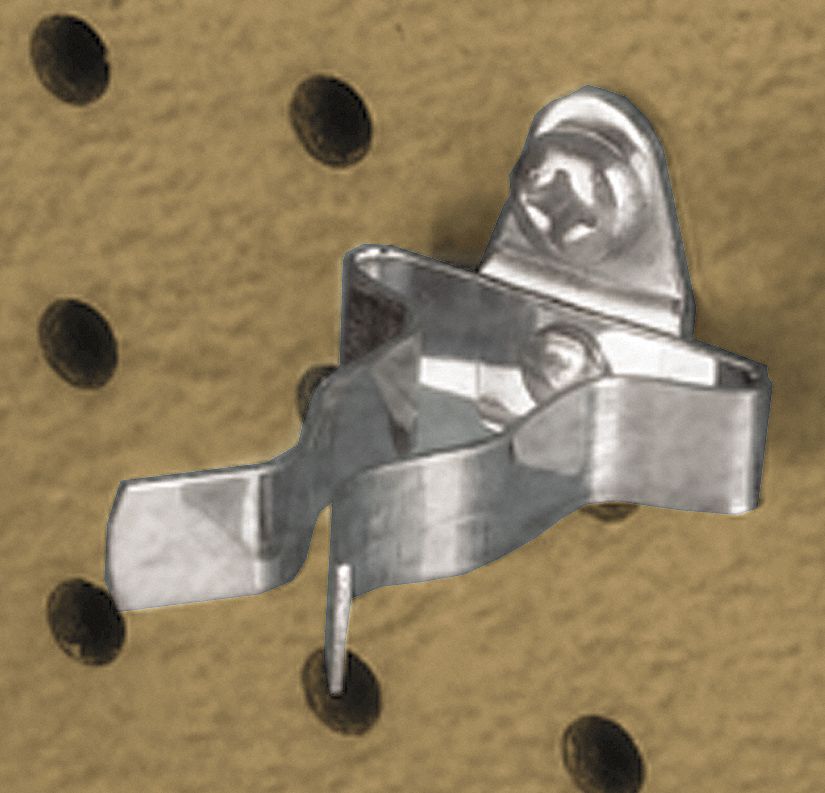 DURAHOOK Steel Standard Spring Clip, Screw In Mounting Type, Silver