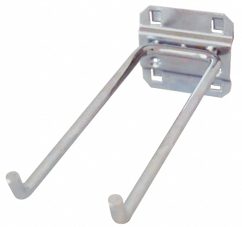 GRAINGER APPROVED Double Rod Pegboard Hook 1 in, ScrewIn, Surface
