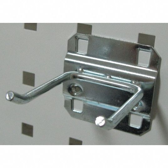 GRAINGER APPROVED Steel Double Rod Pegboard Hook, Screw In Mounting