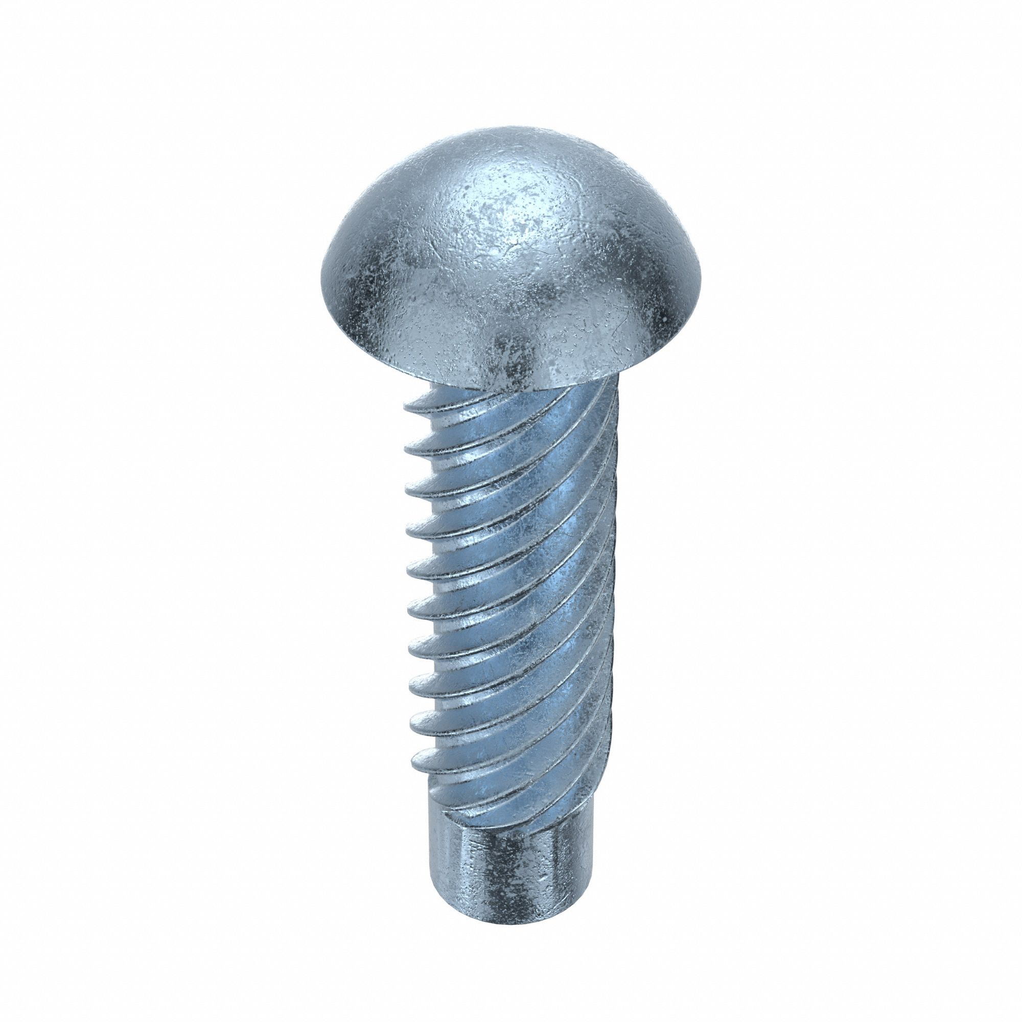 U-Drive Screw: 3/32 in Shoulder Dia, 3/8 in Lg, Round, Type U, Steel, Zinc Plated, 0.063 in Head Ht