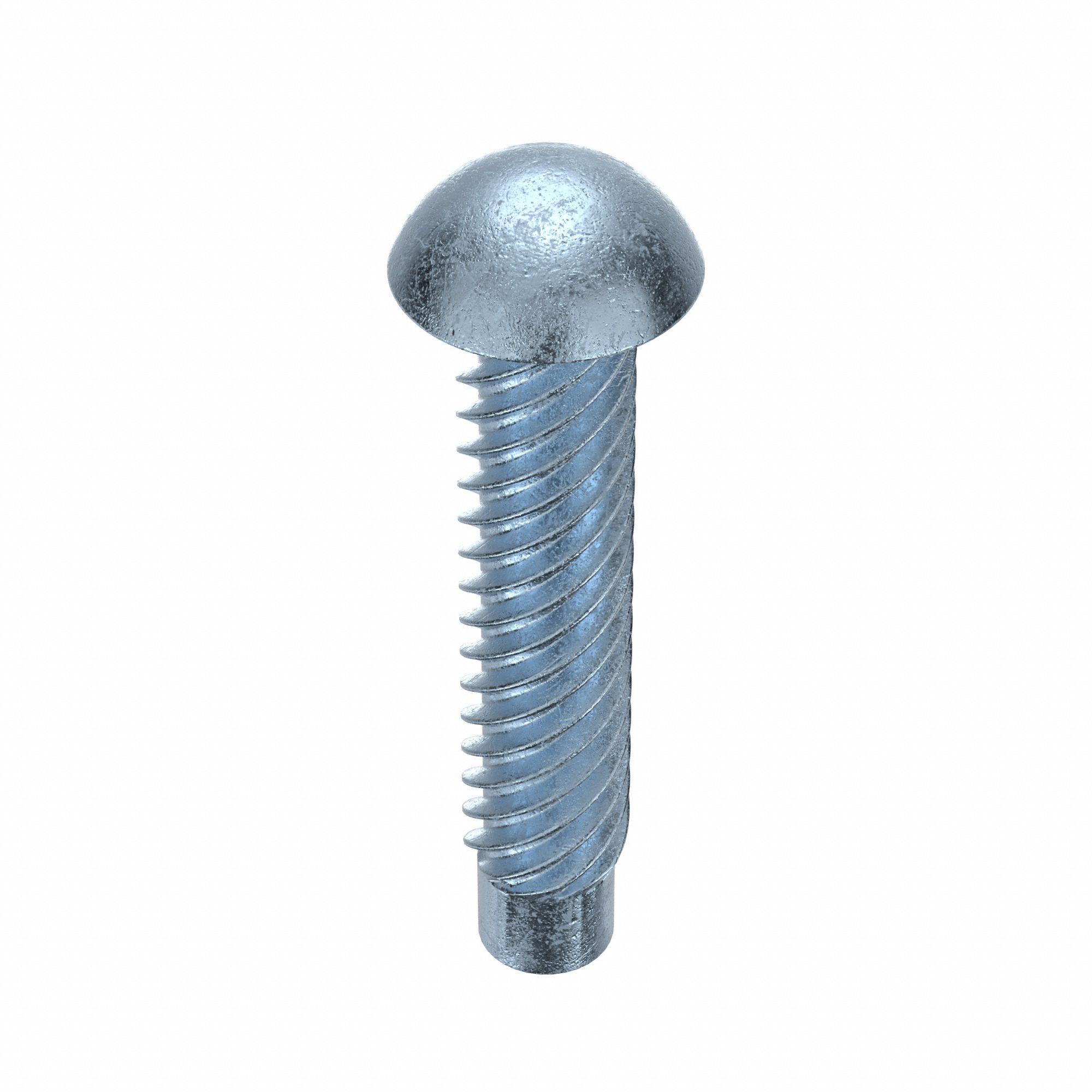 U-Drive Screw: 3/32 in Shoulder Dia, 1/2 in Lg, Round, Type U, Steel, Zinc Plated, 0.063 in Head Ht