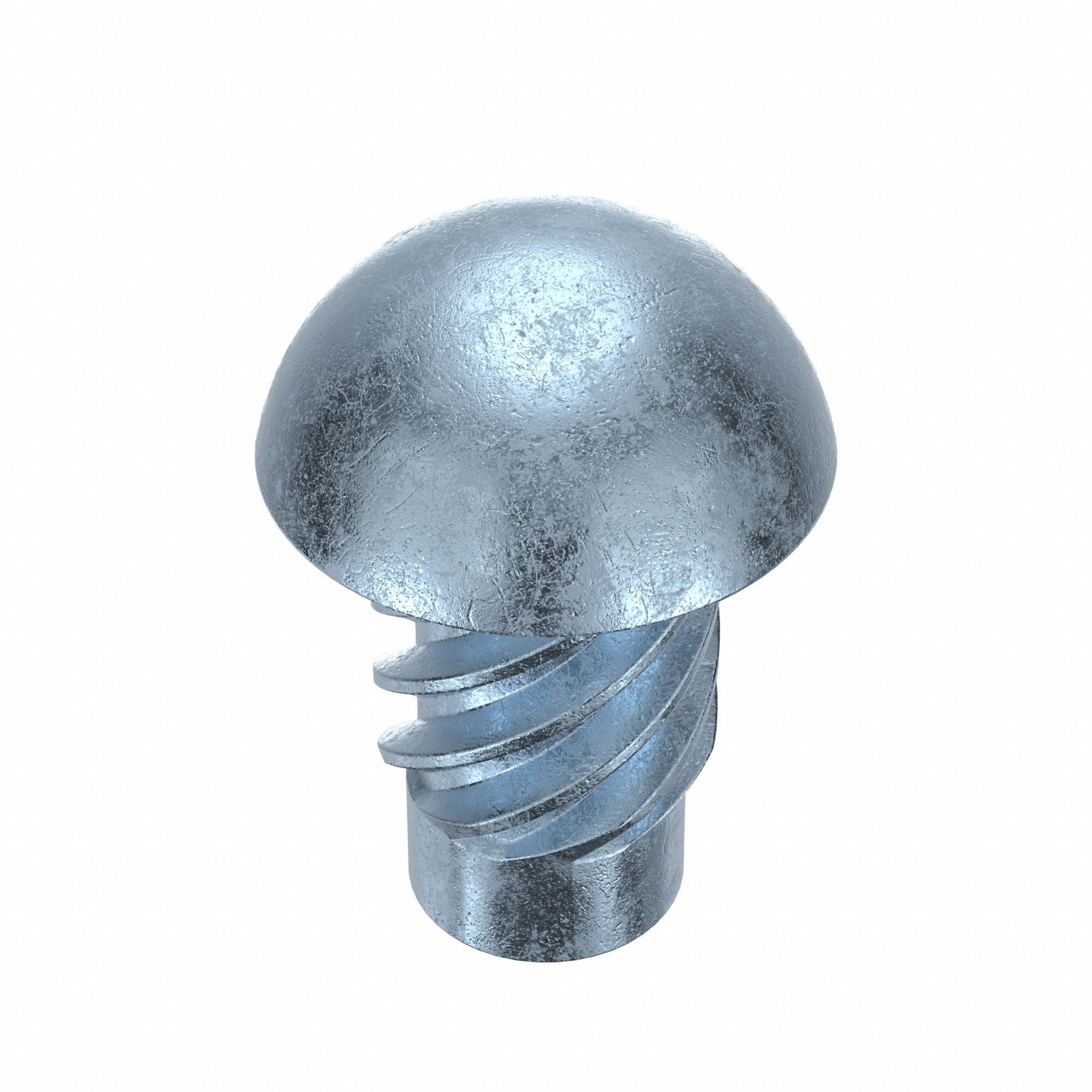 U-Drive Screw: 7/64 in Shoulder Dia, 3/16 in Lg, Round, Type U, Steel, Zinc Plated, 0.078 in Head Ht