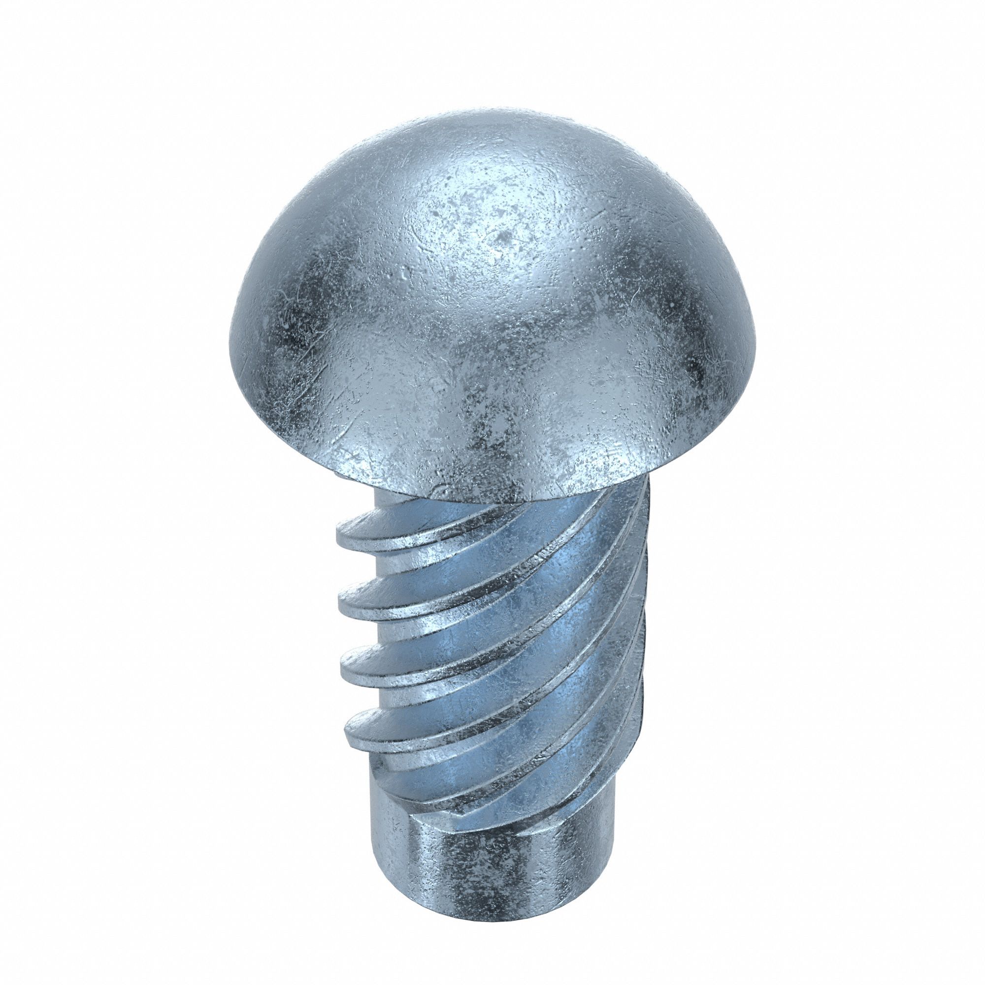 U-Drive Screw: 7/64 in Shoulder Dia, 1/4 in Lg, Round, Type U, Steel, Zinc Plated, 0.078 in Head Ht