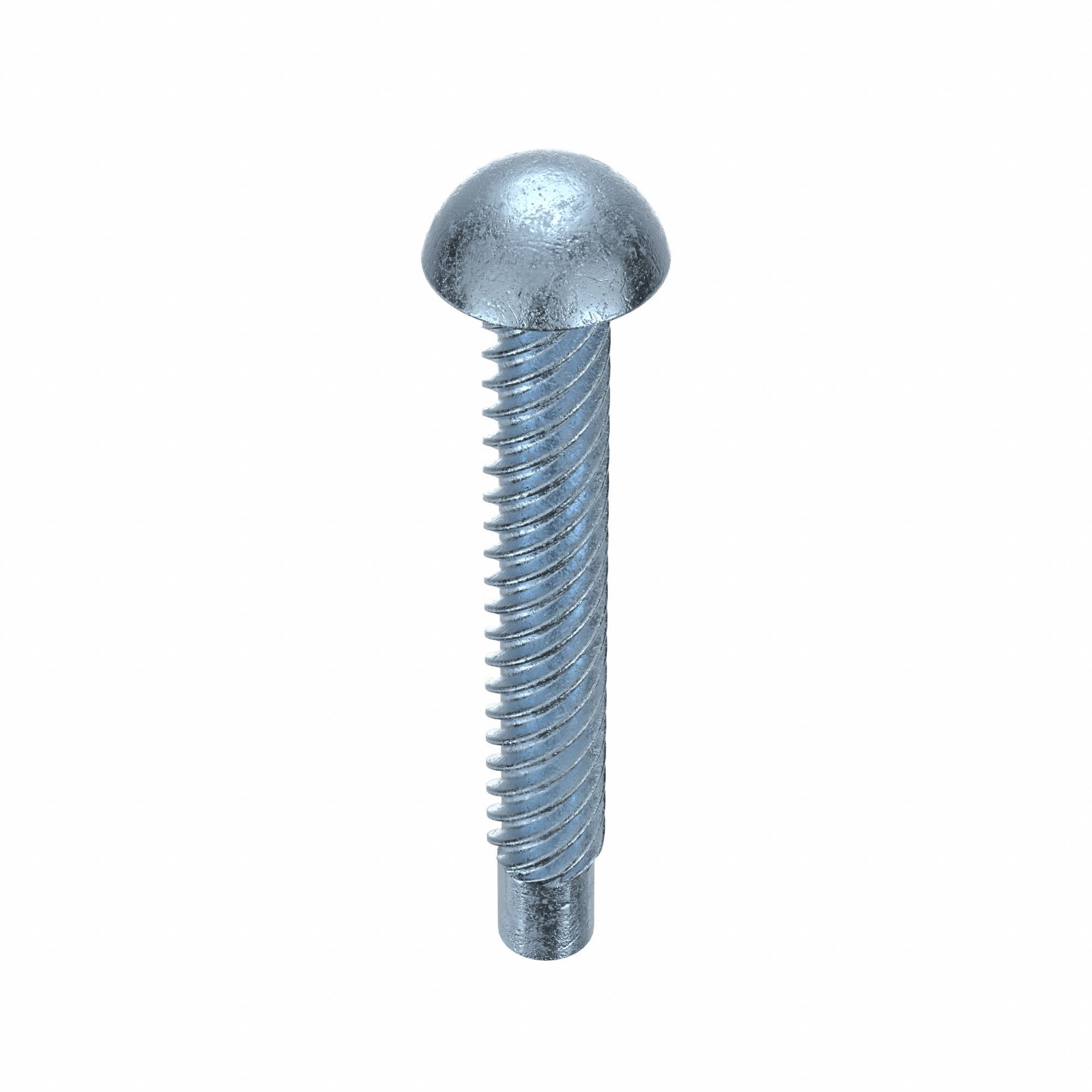 U-Drive Screw: 9/64 in Shoulder Dia, 1 in Lg, Round, Type U, Steel, Zinc Plated, 0.109 in Head Ht