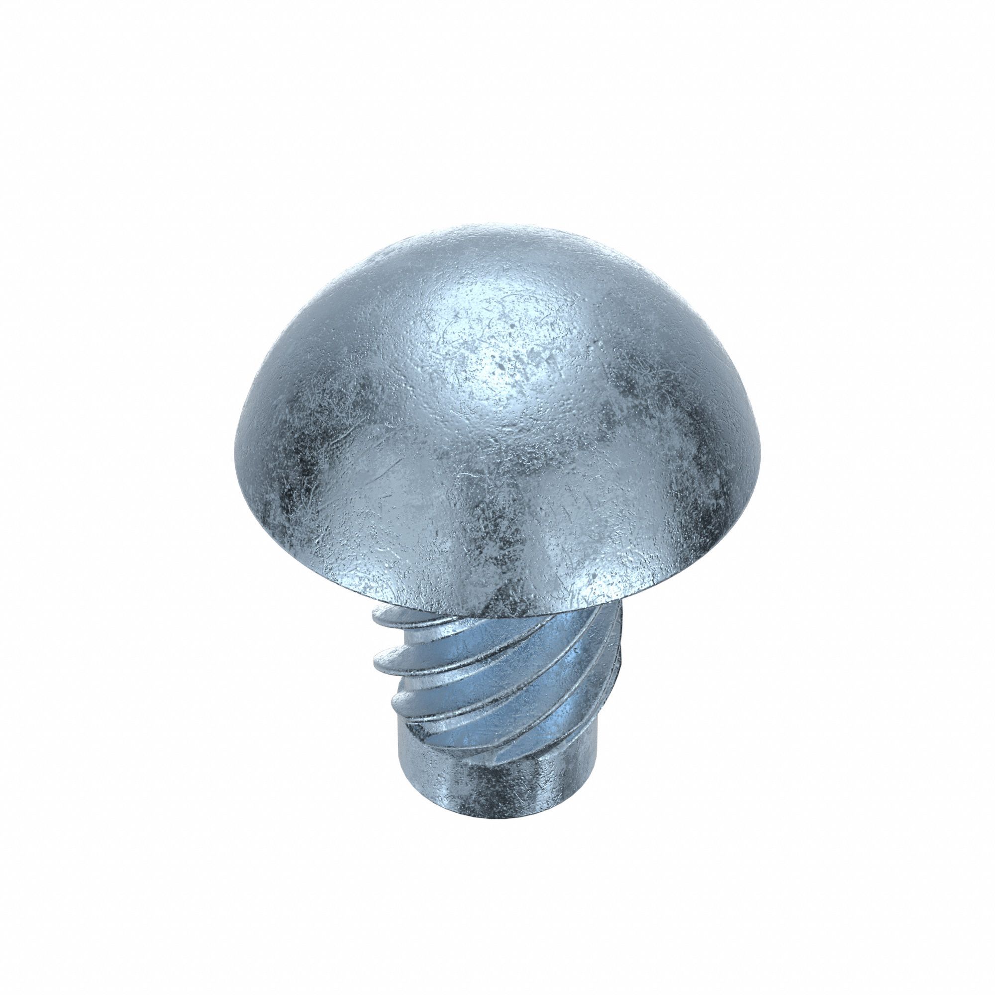 U-Drive Screw: 5/32 in Shoulder Dia, 1/4 in Lg, Round, Type U, Steel, Zinc Plated, 0.125 in Head Ht