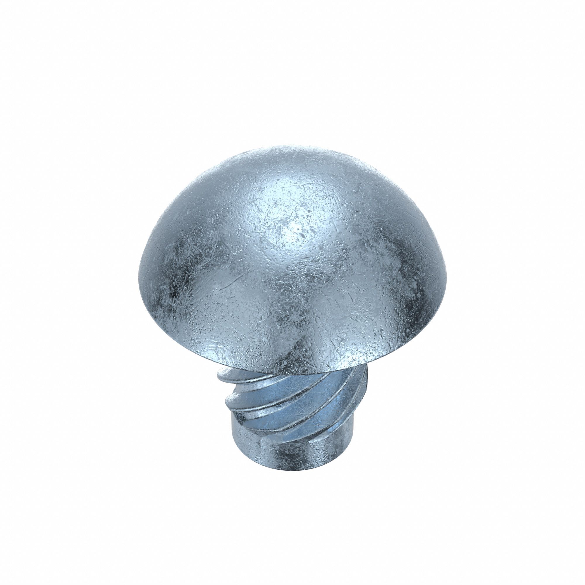 U-Drive Screw: 3/16 in Shoulder Dia, 1/4 in Lg, Round, Type U, Steel, Zinc Plated, 0.141 in Head Ht