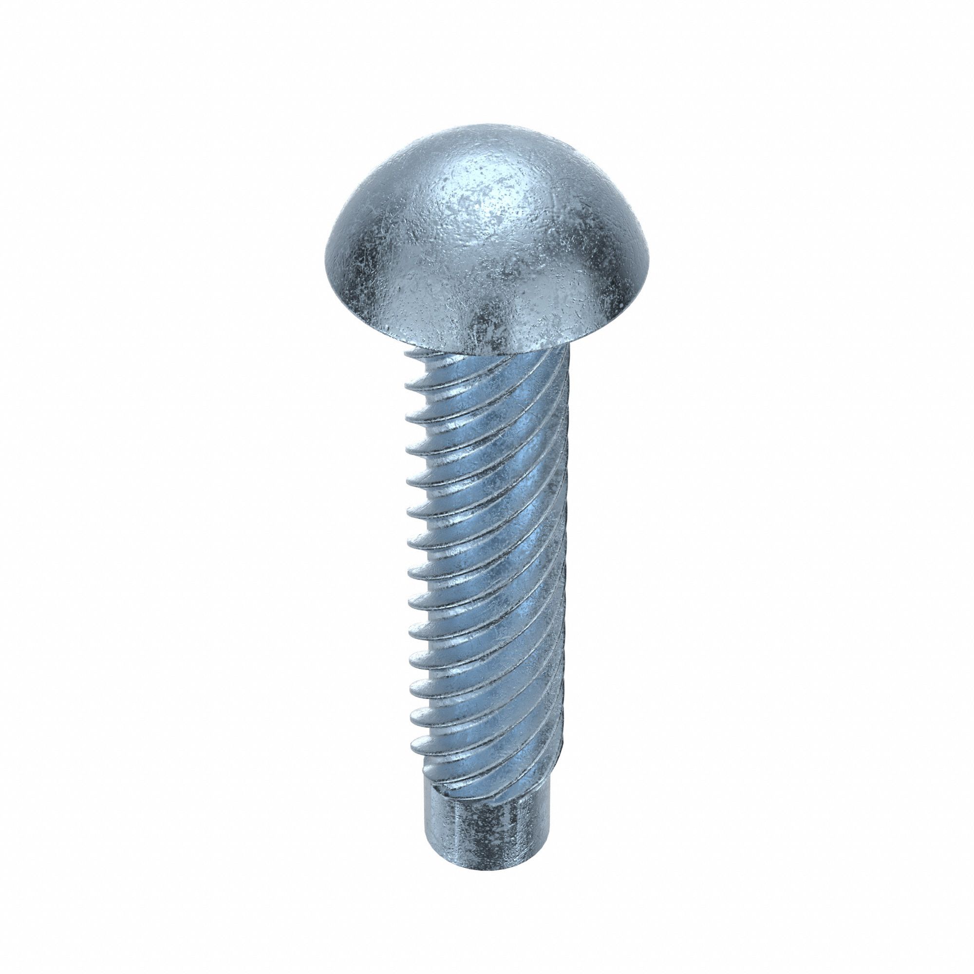 U-Drive Screw: 7/32 in Shoulder Dia, 1 in Lg, Round, Type U, Steel, Zinc Plated, 0.156 in Head Ht