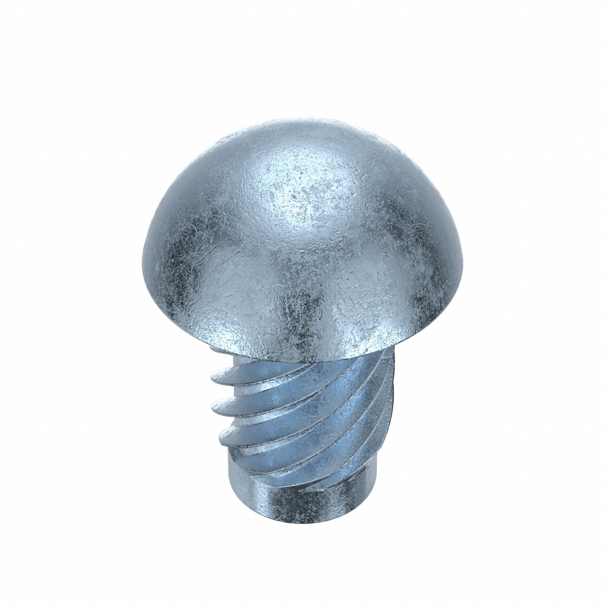 U-Drive Screw: 1/4 in Shoulder Dia, 3/8 in Lg, Round, Type U, Steel, Zinc Plated, 0.172 in Head Ht