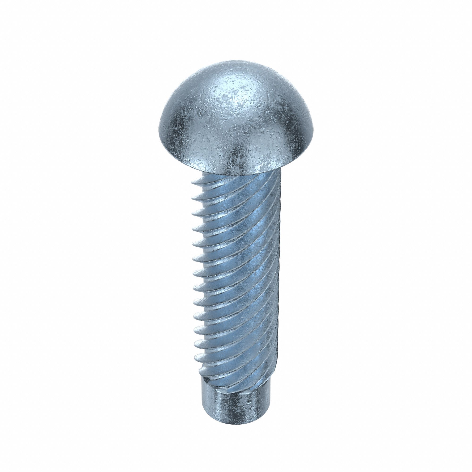 U-Drive Screw: 1/4 in Shoulder Dia, 1 in Lg, Round, Type U, Steel, Zinc Plated, 0.172 in Head Ht