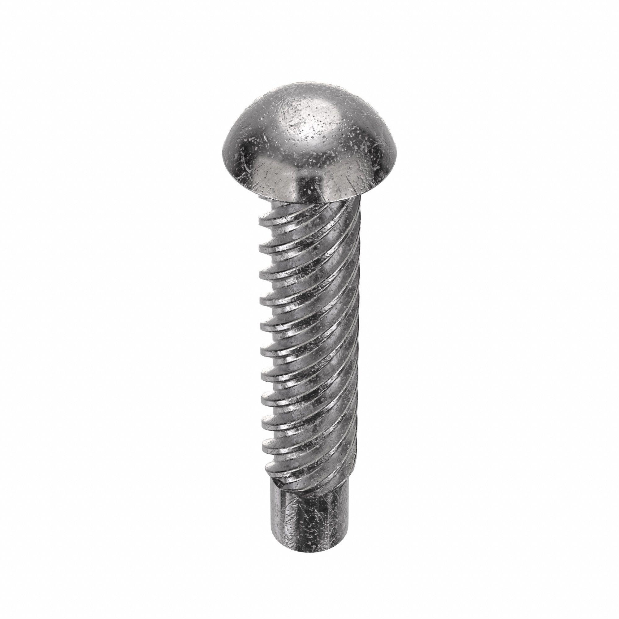 U-Drive Screw: 5/64 in Shoulder Dia, 3/8 in Lg, Round, Type U, 18-8 Stainless Steel, Plain