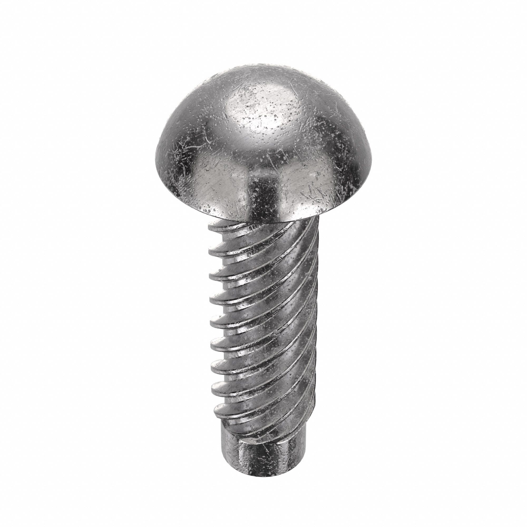 U-Drive Screw: 9/64 in Shoulder Dia, 1/2 in Lg, Round, Type U, 18-8 Stainless Steel, Plain