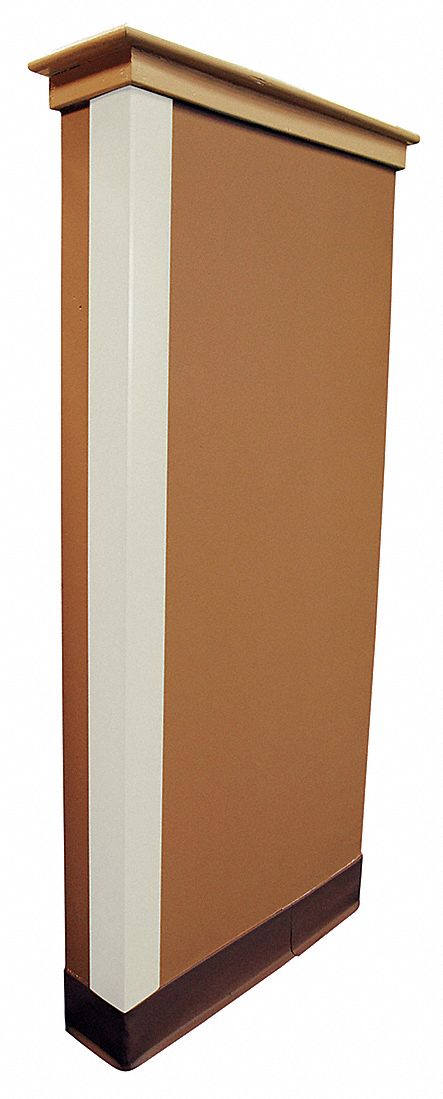 Corner Guard: PVC, Eggshell, For 90° Angle, 1 in Leg Wd, 4 ft Overall Ht