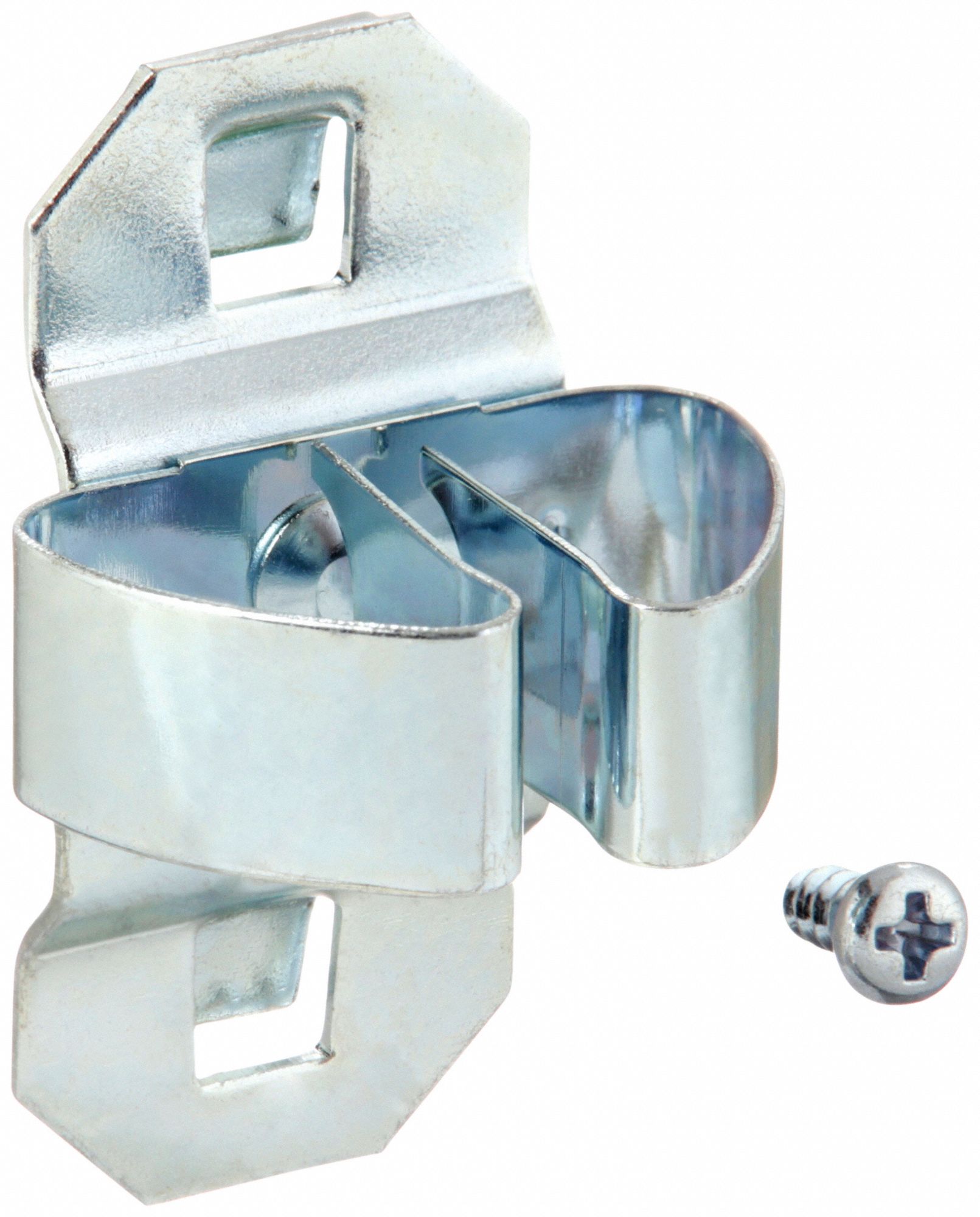 APPROVED VENDOR Standard Spring Clip: 1 1/4 in x 1 3/8 in, Hanging,  Surface, Silver