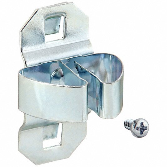 APPROVED VENDOR Standard Spring Clip: 1 1/4 in x 1 3/8 in, Hanging,  Surface, Silver