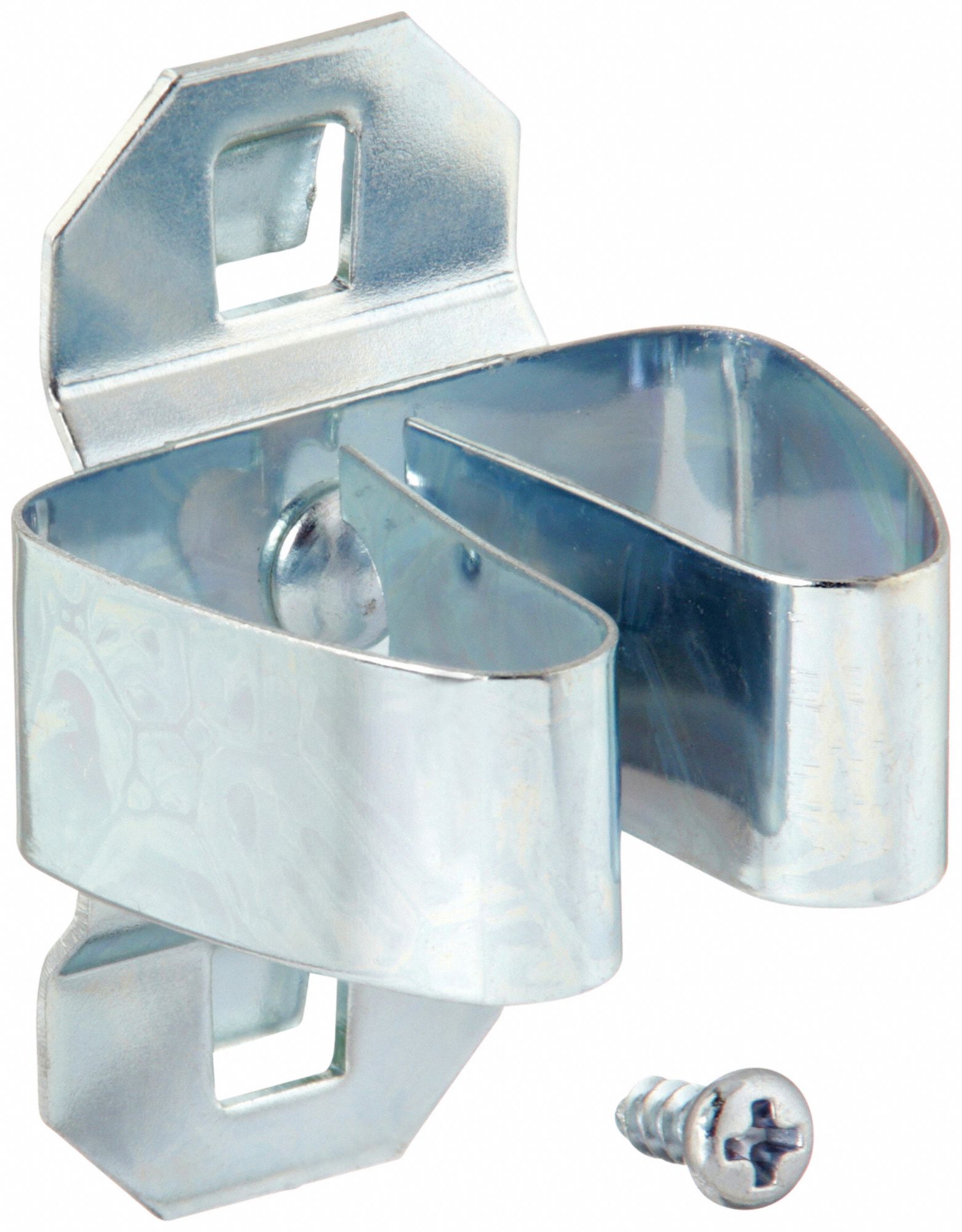 STANDARD SPRING CLIP, 1½ IN X 1½ IN, SCREW-IN, SURFACE, SILVER