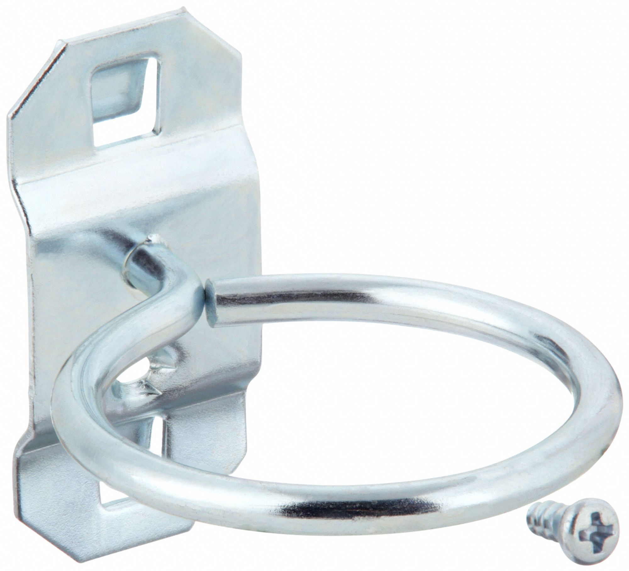 SINGLE RING TOOL HOLDER, 2½ IN X 2 IN, HANGING, SURFACE, SILVER