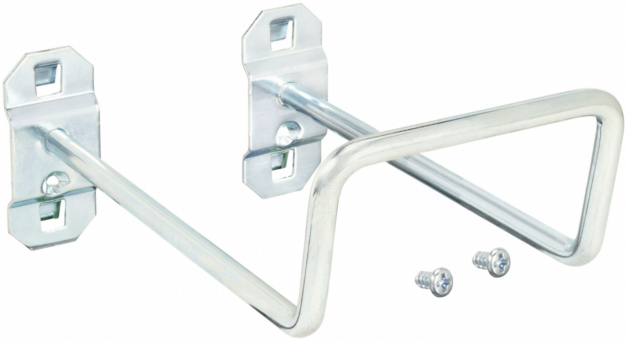 DOUBLE CLOSED PEGBOARD HOOK, 5½ IN X 4 IN, SCREW-IN, SURFACE, SILVER
