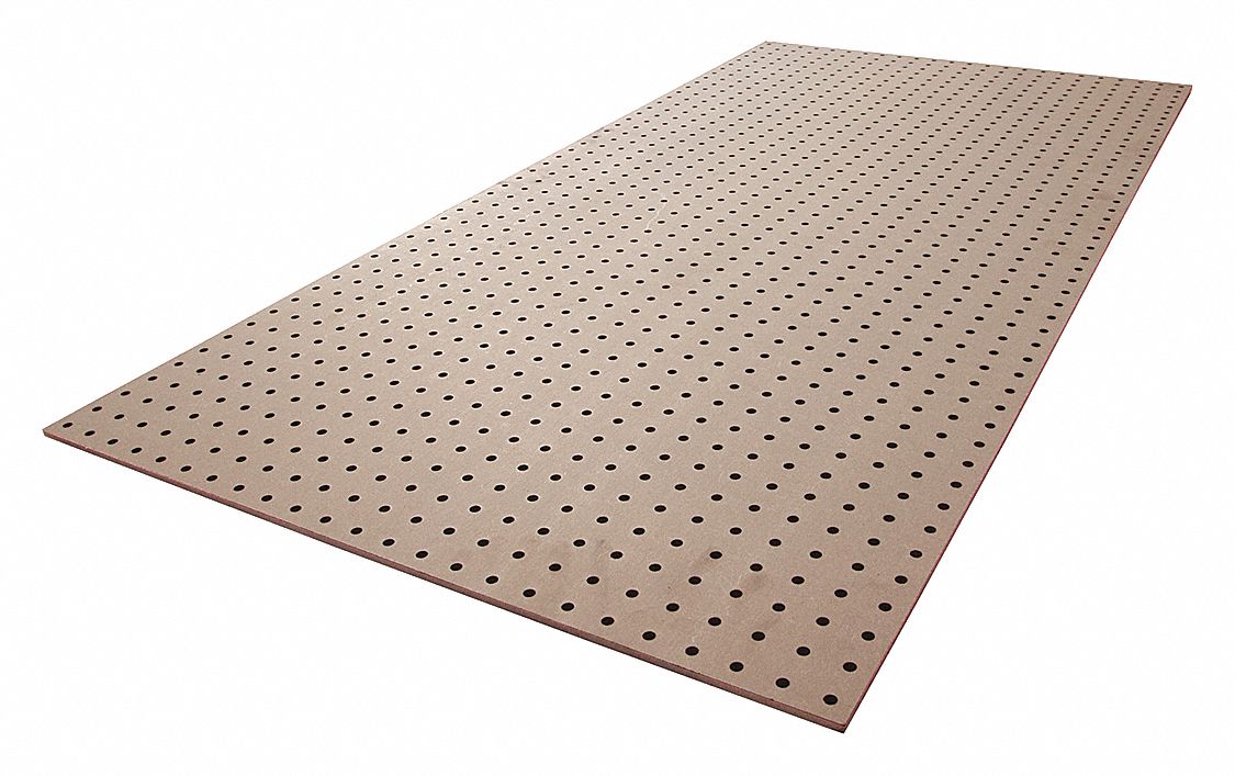 PEGBOARD PANEL, ROUND, 9/32 IN PEG HOLE SIZE, 24 IN X 48 IN X ¼ IN, HARDWOOD