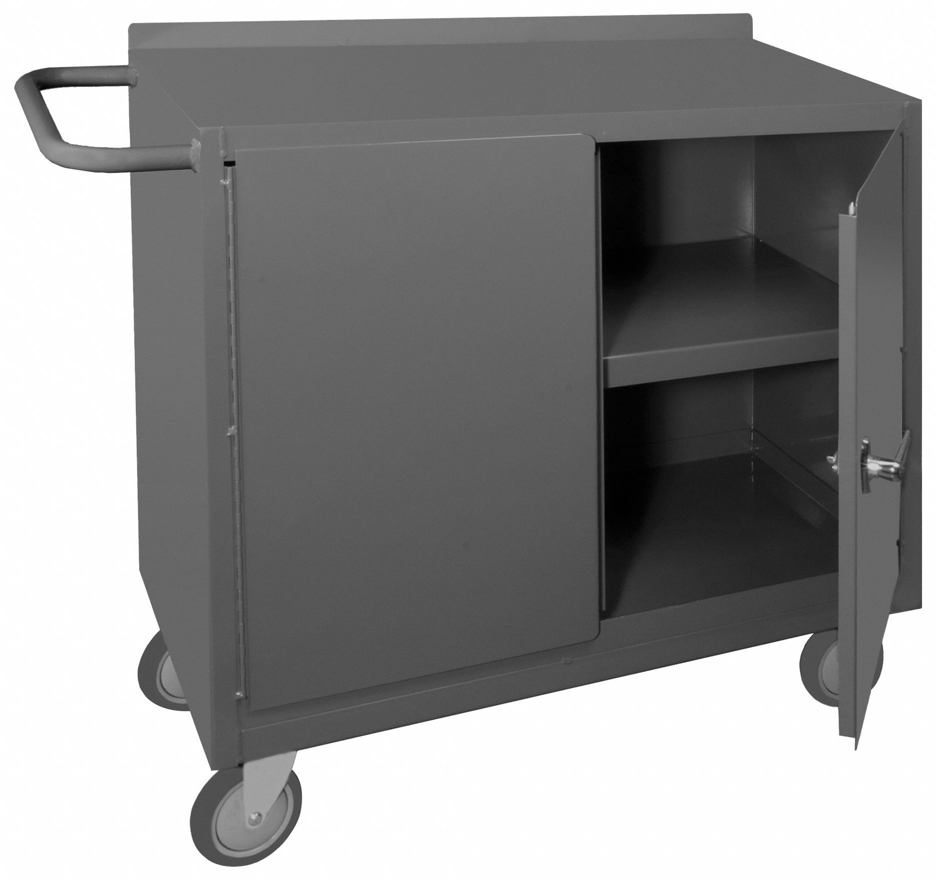 MOBILE CABINET WORKBENCH, 36 IN X 18 IN, STEEL, 1,200 LB OVERALL LOAD CAPACITY, GREY