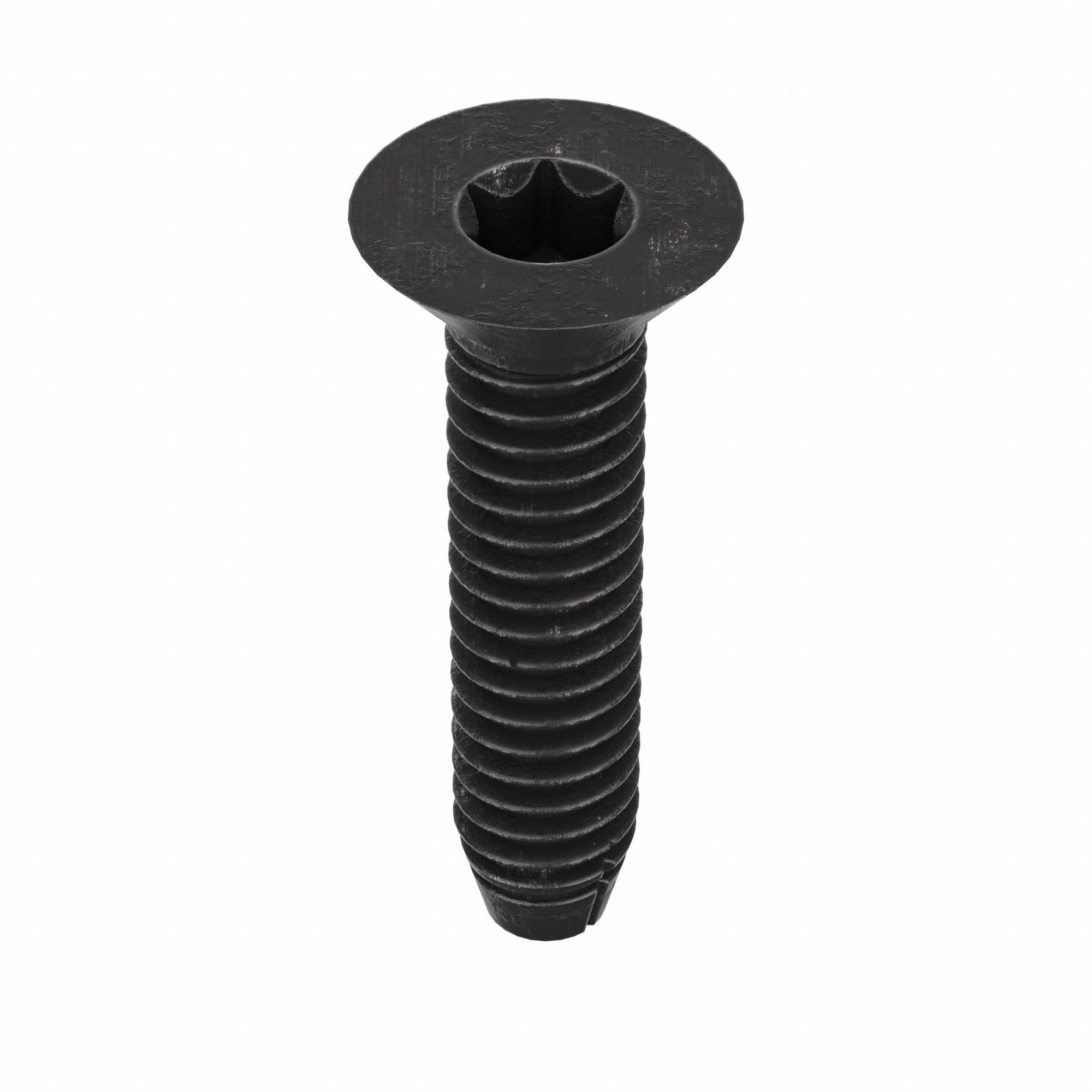 Thread-Cutting Screw: 1/4" Size, 1 in Lg, Flat, Torx®/Star, Steel, Phosphate, 100 PK