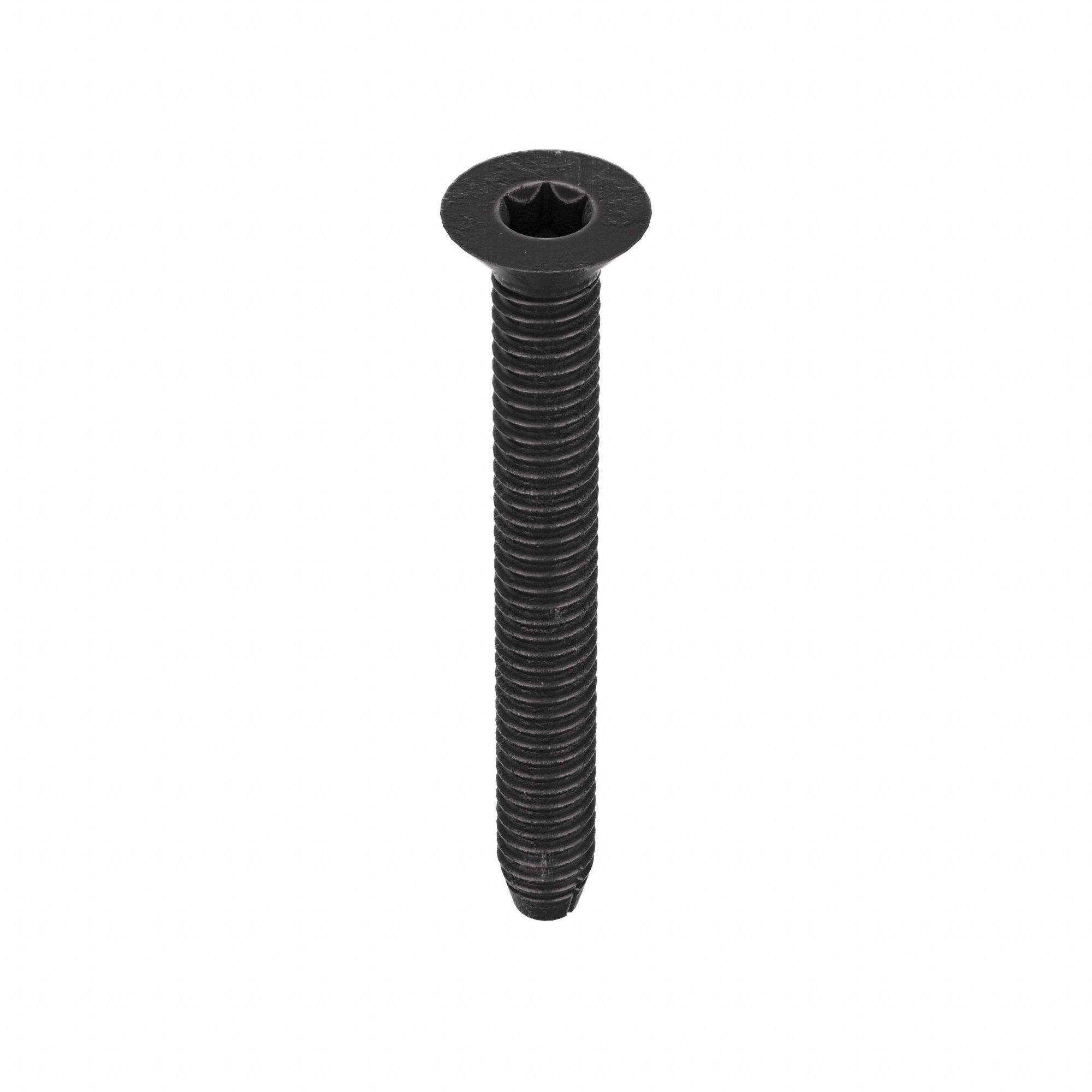 Thread-Cutting Screw: 1/4" Size, 2 in Lg, Flat, Torx®/Star, Steel, Phosphate, 100 PK