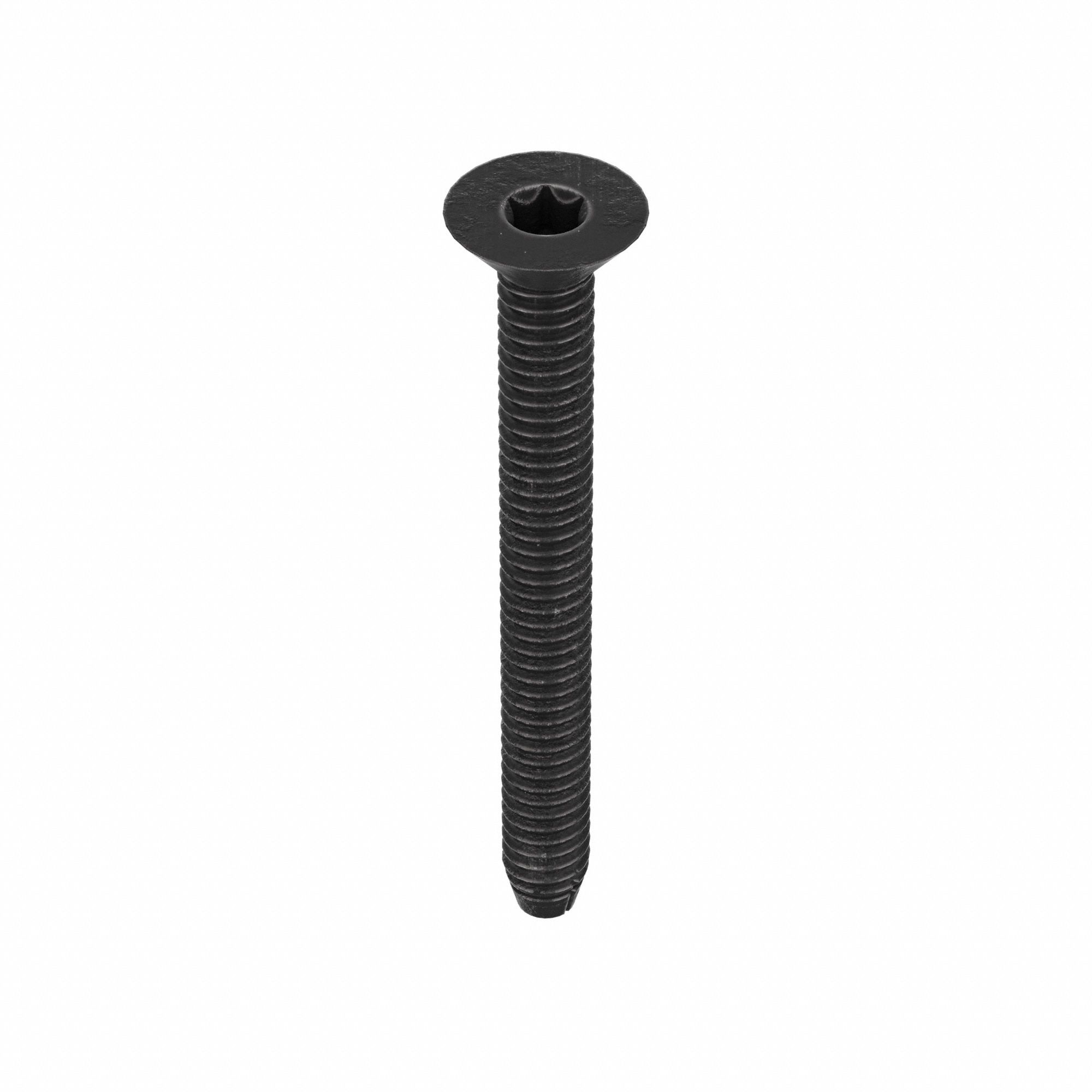 Thread-Cutting Screw: 1/4-20 in Size, 2 1/4 in Lg, Flat, Steel, Phosphate, 100 PK