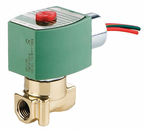 SOLENOID VALVE: 2-WAY, NORMALLY CLOSED, ¼ IN PIPE SIZE, 110V AC/120V AC, HIGH FLOW