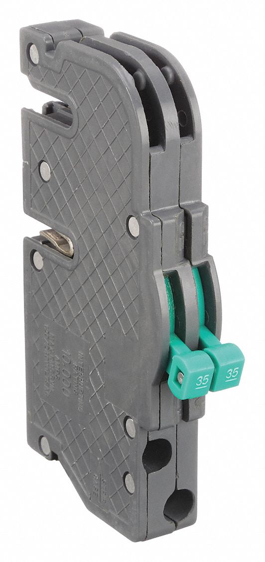 Miniature Circuit Breaker: 35 A Amps, 120/240V AC, 0.75 in Wd, 10kA at 120/240V AC, 2 Poles
