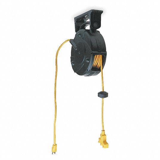 LUMAPRO Retractable Cord Reel, 120V AC, Triple Tap Connector, 50 ft