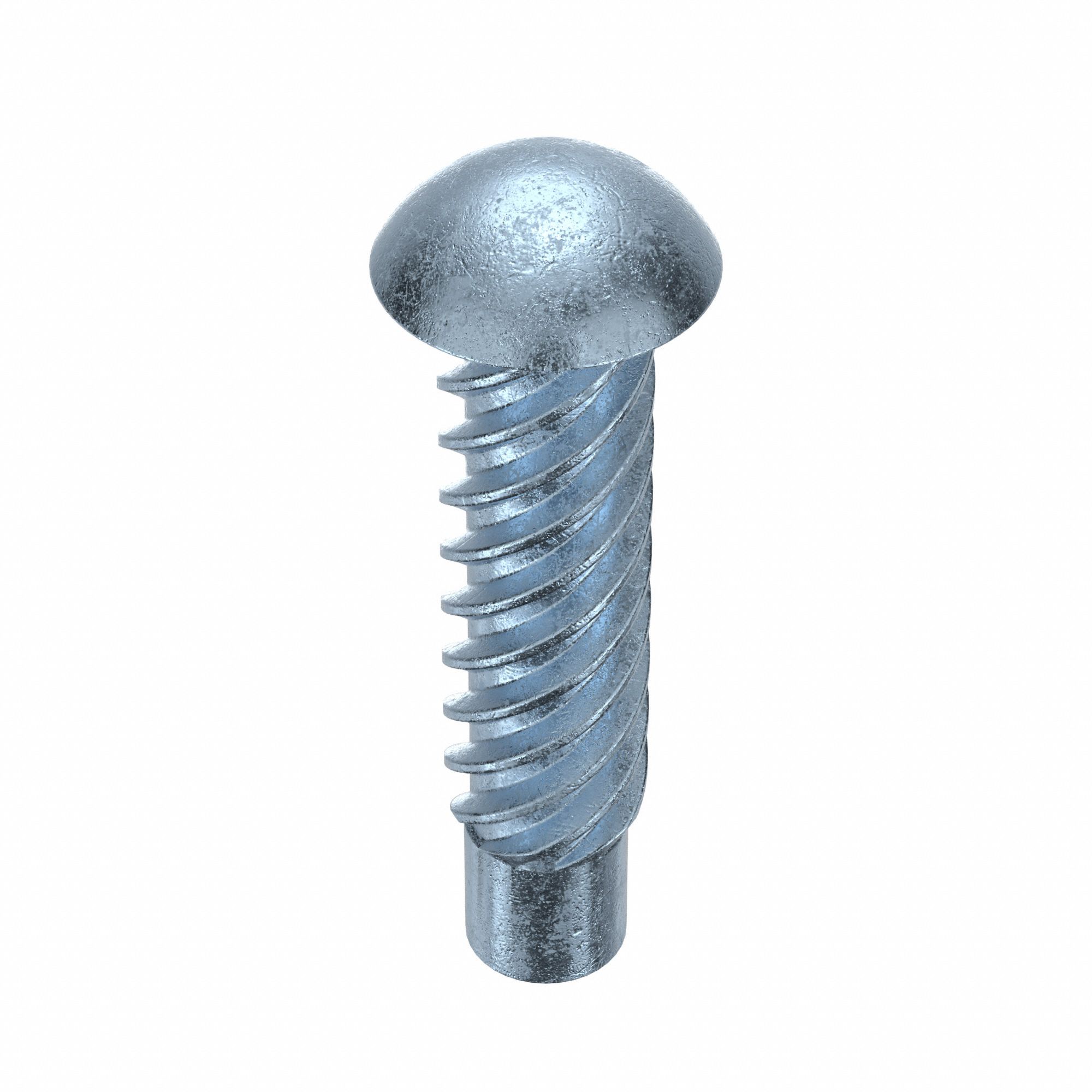 U Drive Screw: 1/4 in Lg, Knurled, Steel, Zinc Plated, 0.034 in Head Ht, 0.099 in Head Wd